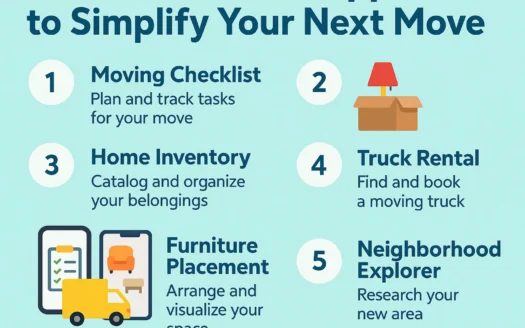 Essential Moving Apps infographic
