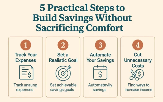 Build Savings Comfortably infographic