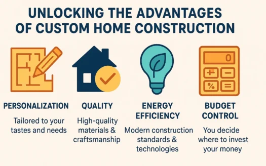 Custom Home Construction Benefits infographic