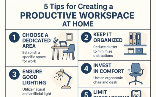 Productive Workspace Tips infographic