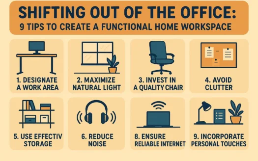Functional Home Workspace Tips infographic