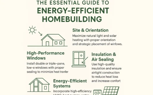 Energy-Efficient Homebuilding Guide infographic