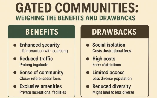Gated Communities Pros/Cons infographic