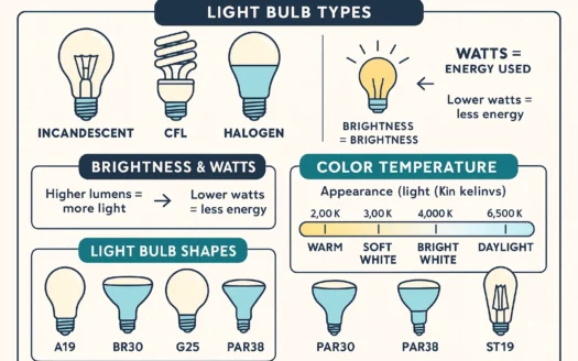 Guide to Light Bulbs infographic
