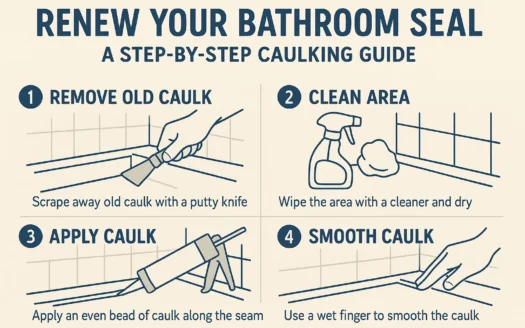 Bathroom Caulking Guide infographic