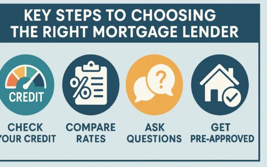 Choosing Mortgage Lender Tips infographic