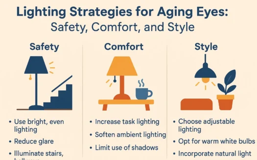 Aging Eyes Lighting Guide infographic