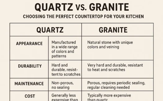Kitchen Countertop Comparison infographic