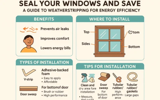 Weatherstripping for Energy Efficiency infographic