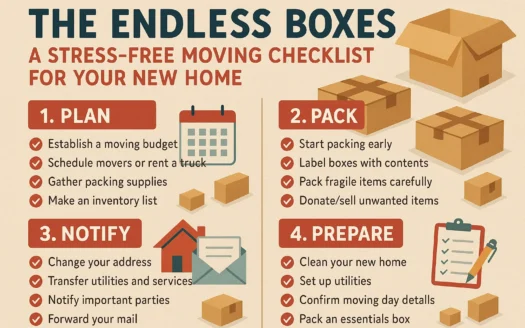 Stress-Free Moving Checklist infographic