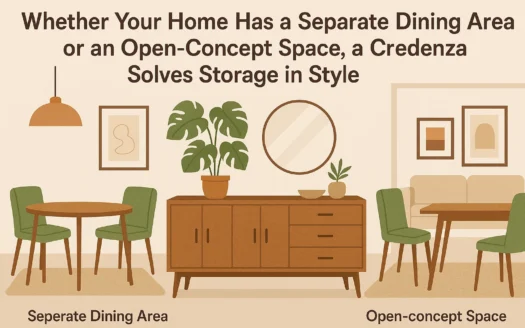 Stylish Credenza Storage Solution infographic