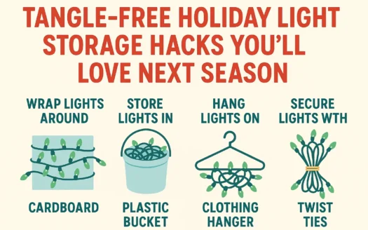 Holiday Light Storage Hacks infographic
