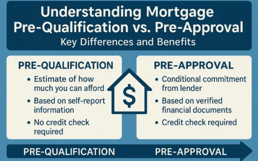 Mortgage Pre-Qualification vs. Approval infographic