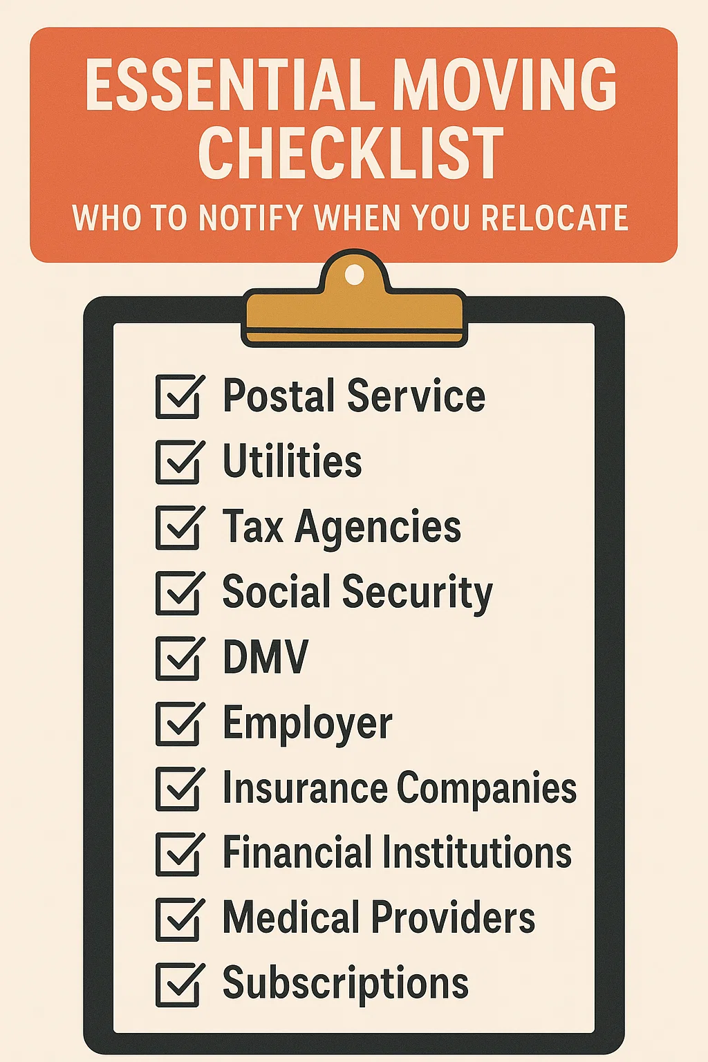 Moving Checklist Notifications infographic