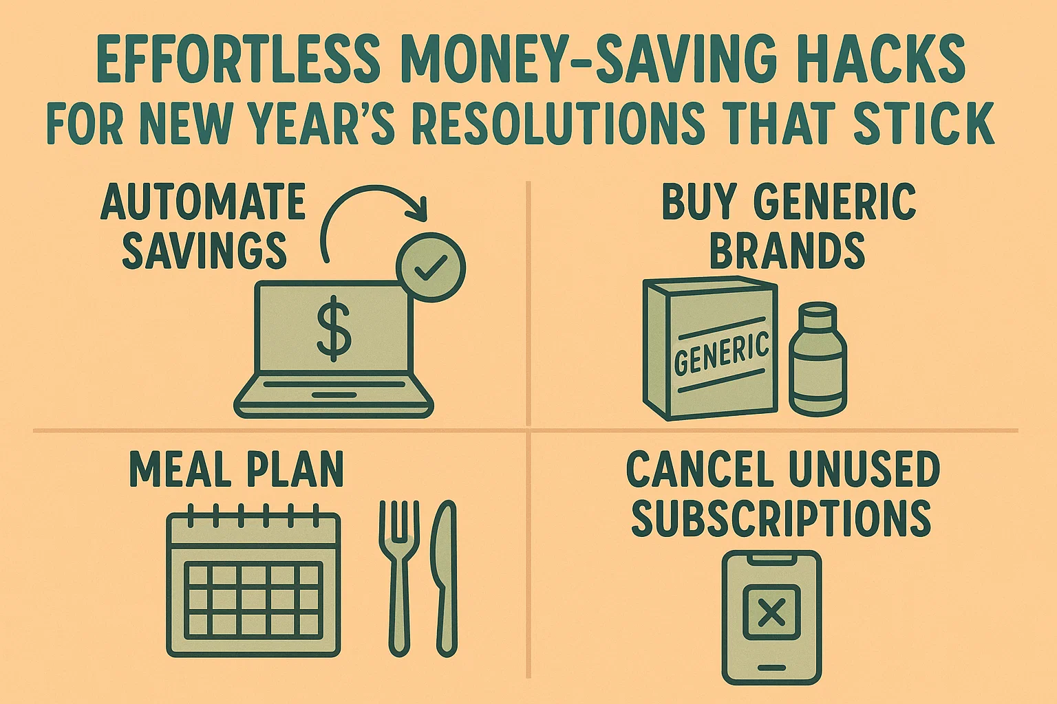 Money-Saving Resolutions infographic