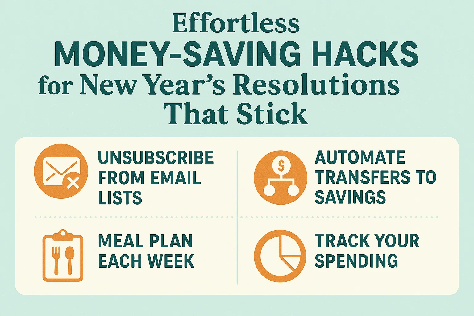 Money-Saving Resolutions infographic