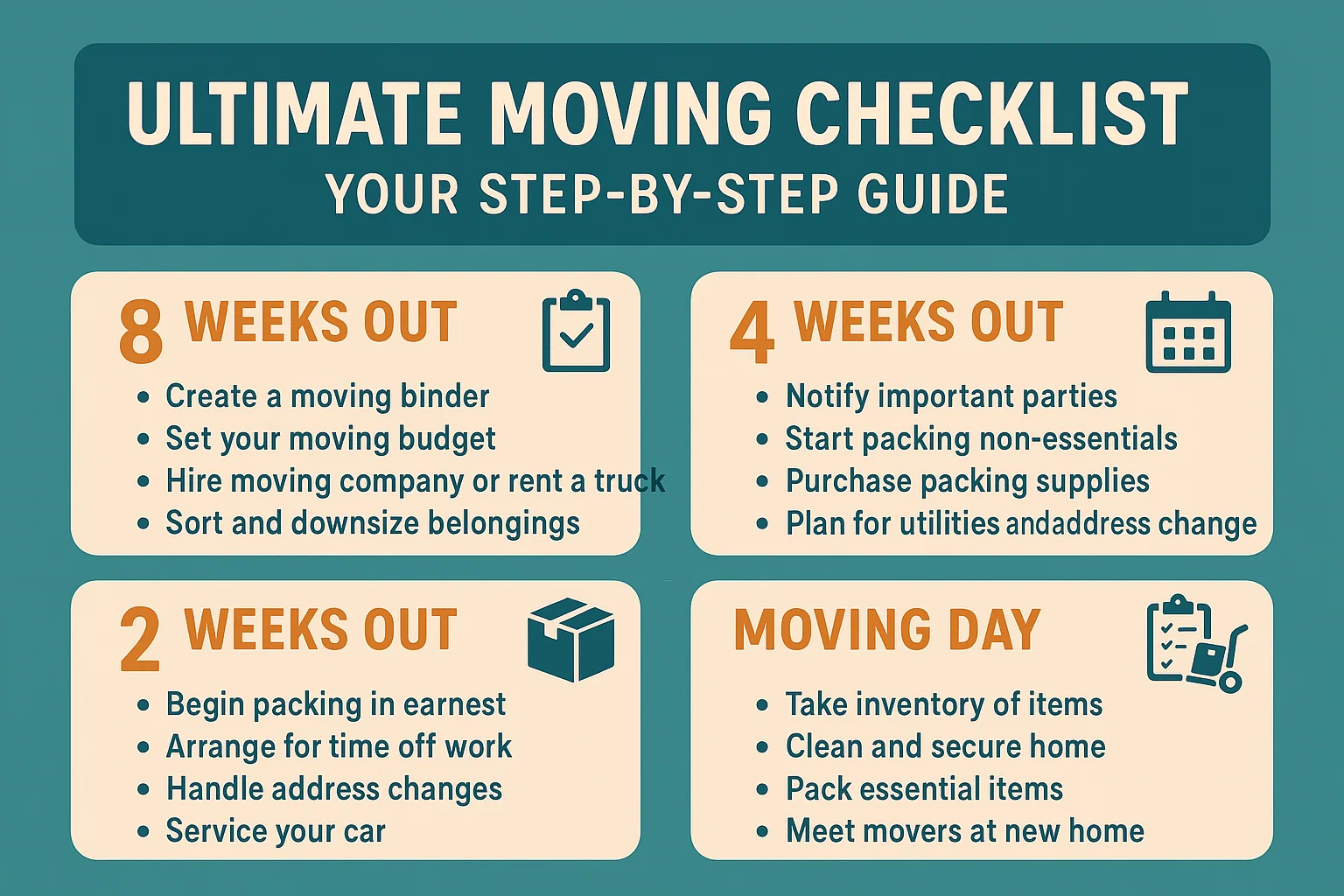 Moving Checklist Guide infographic