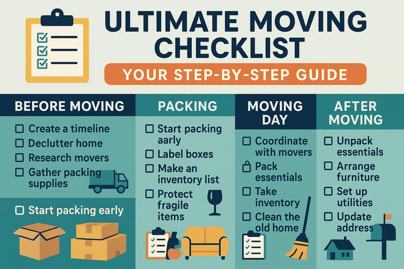 Moving Checklist Guide infographic