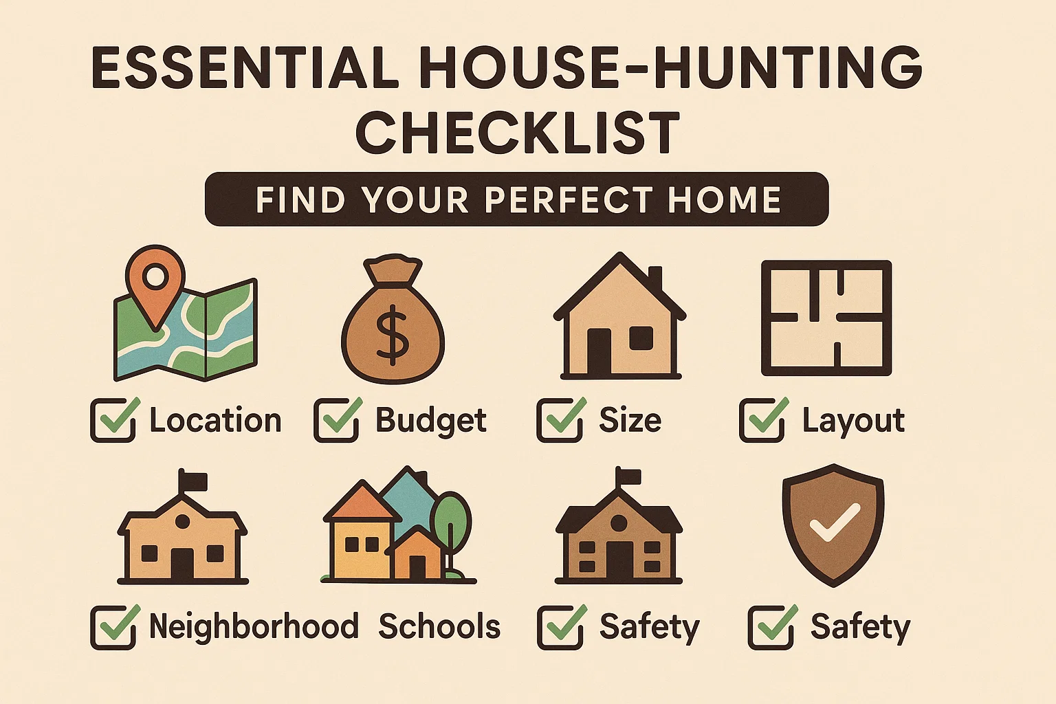 House-Hunting Checklist Guide infographic