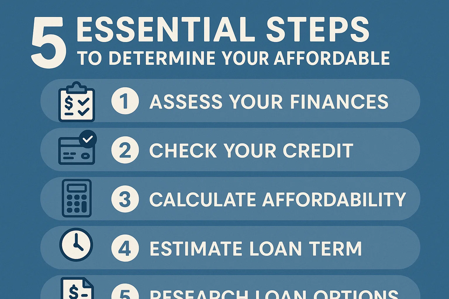 Affordable Mortgage Steps infographic