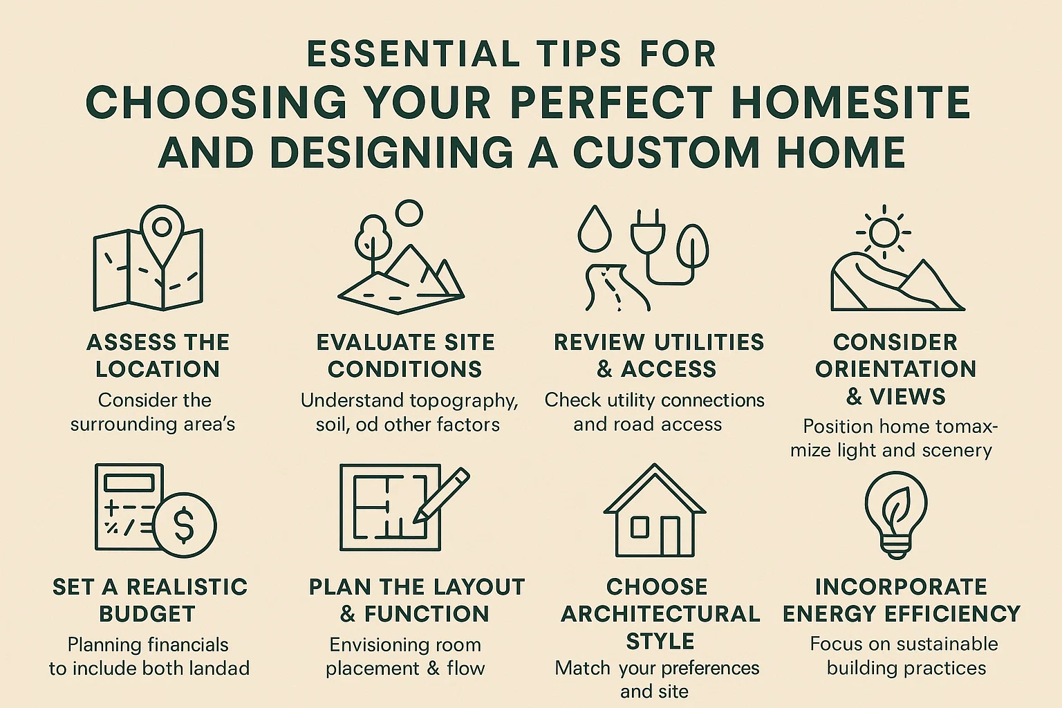 Custom Home Design Tips infographic
