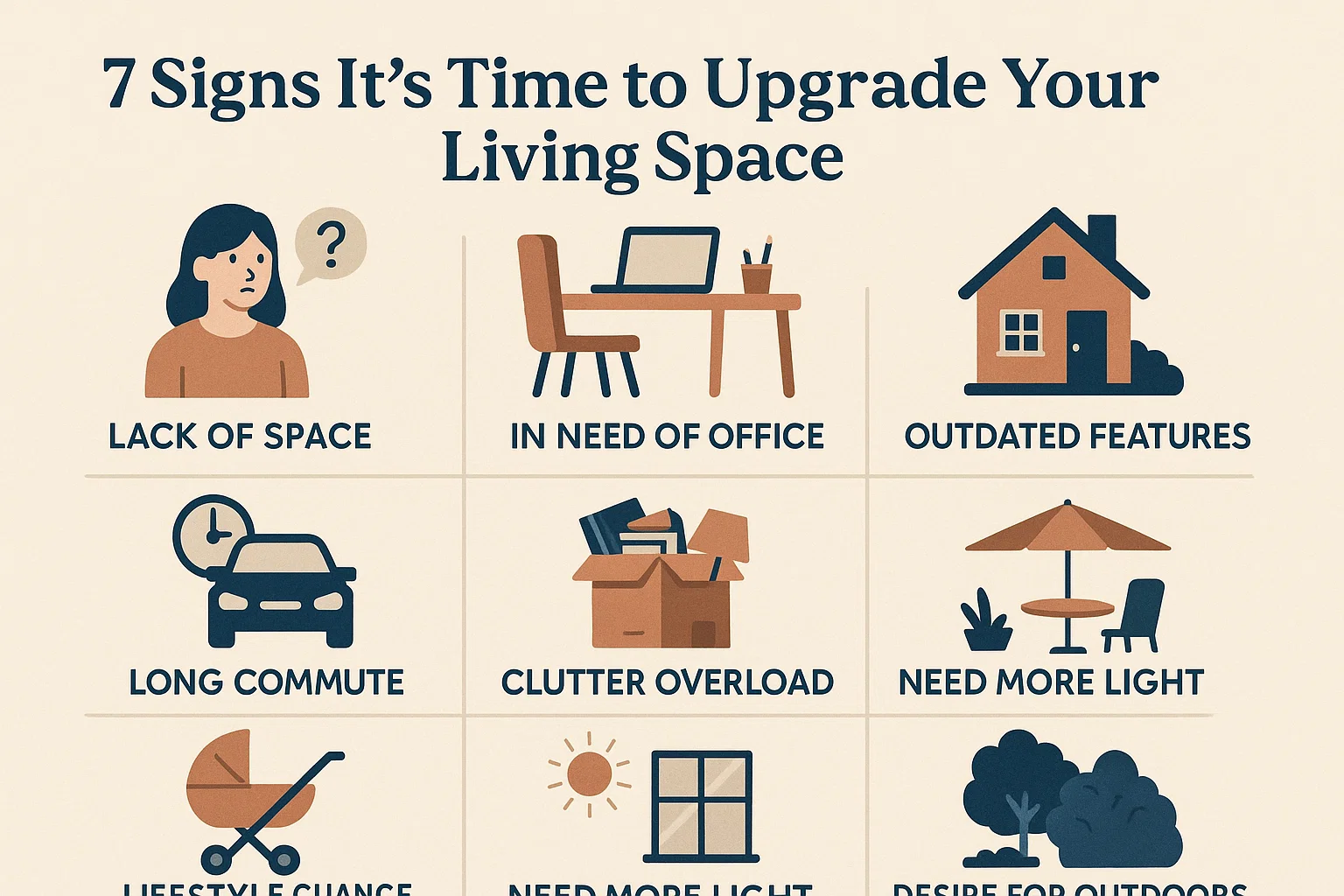 Upgrade Living Space Signs infographic