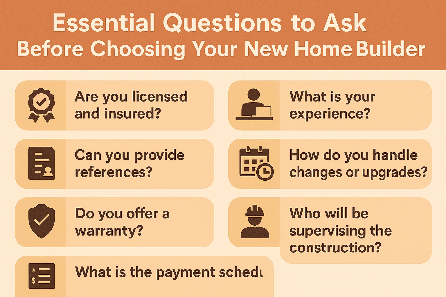 Home Builder Questions infographic