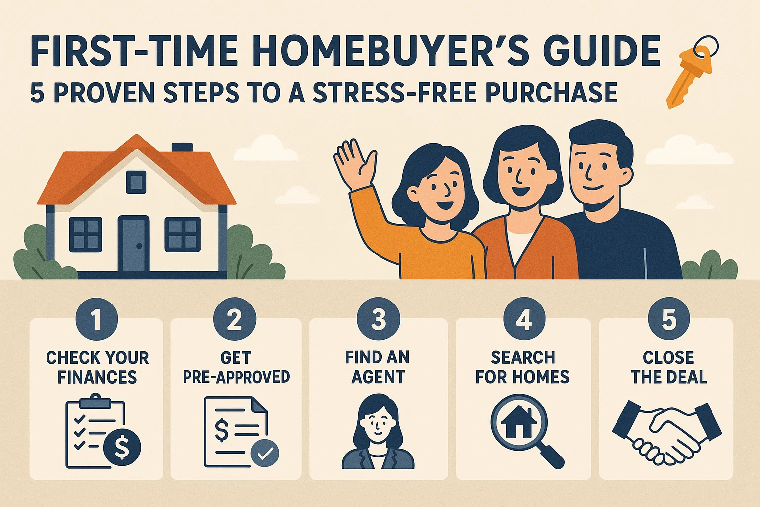 Stress-Free Homebuying Steps infographic