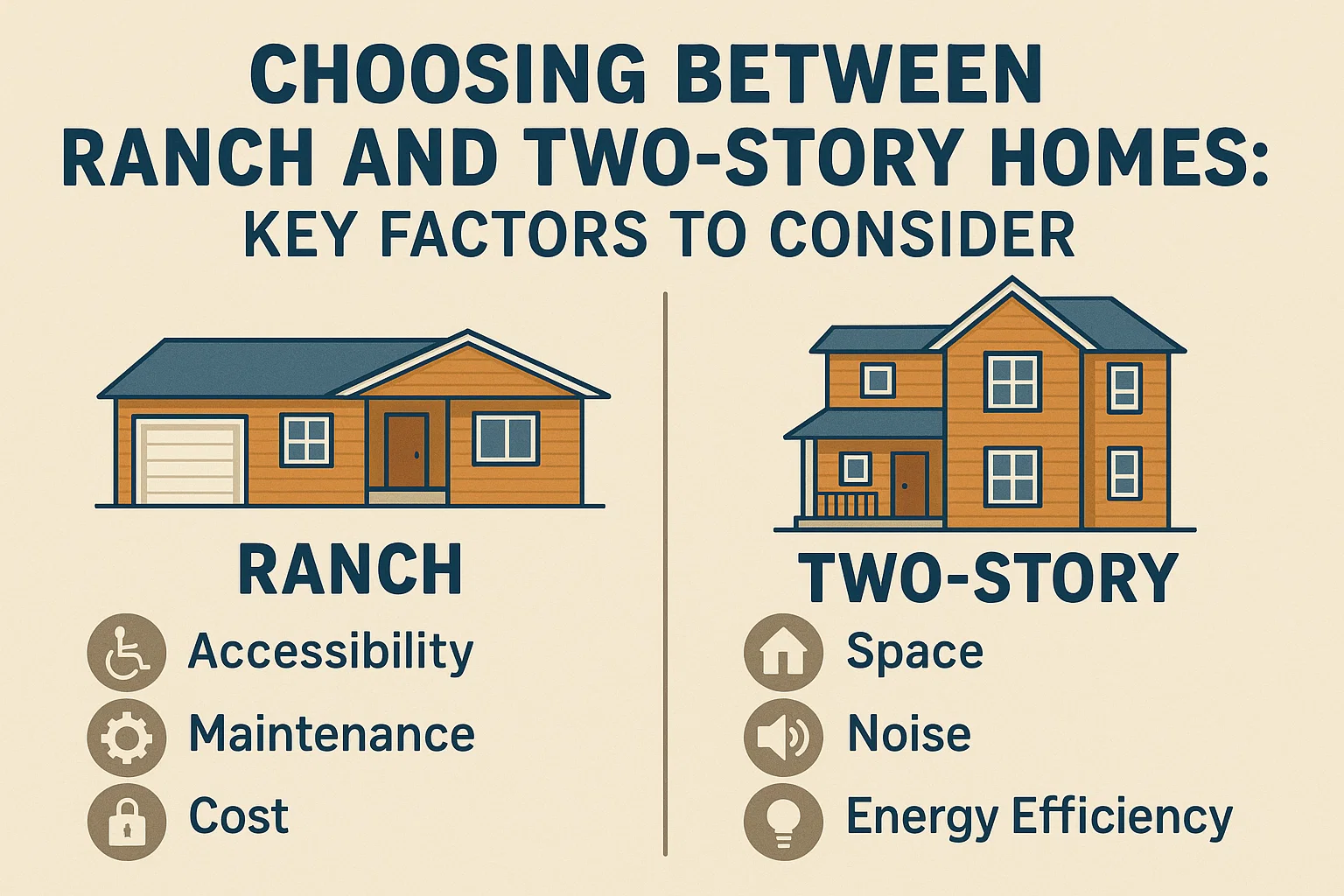 Ranch vs Two-Story Homes infographic