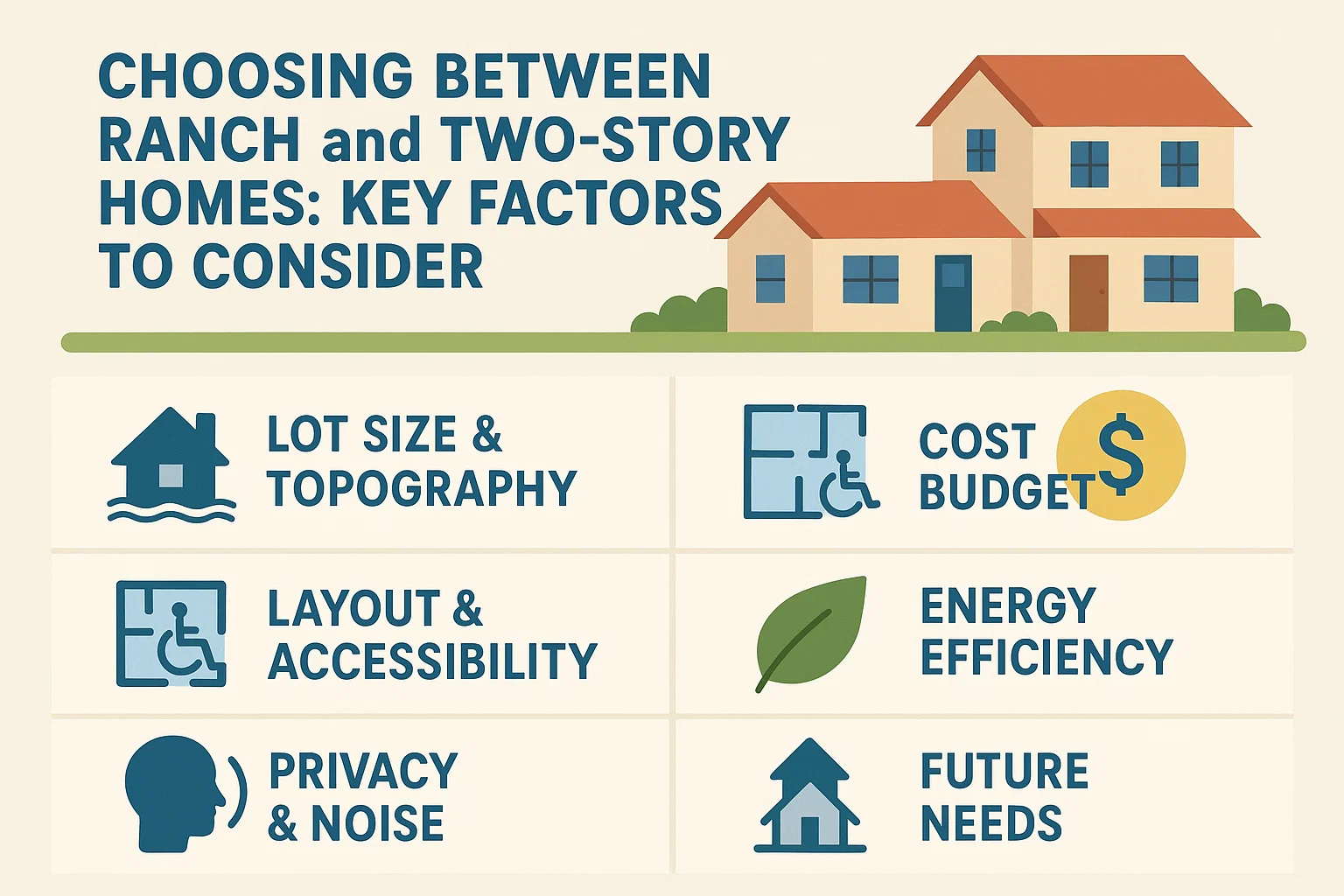 Ranch vs Two-Story Homes infographic