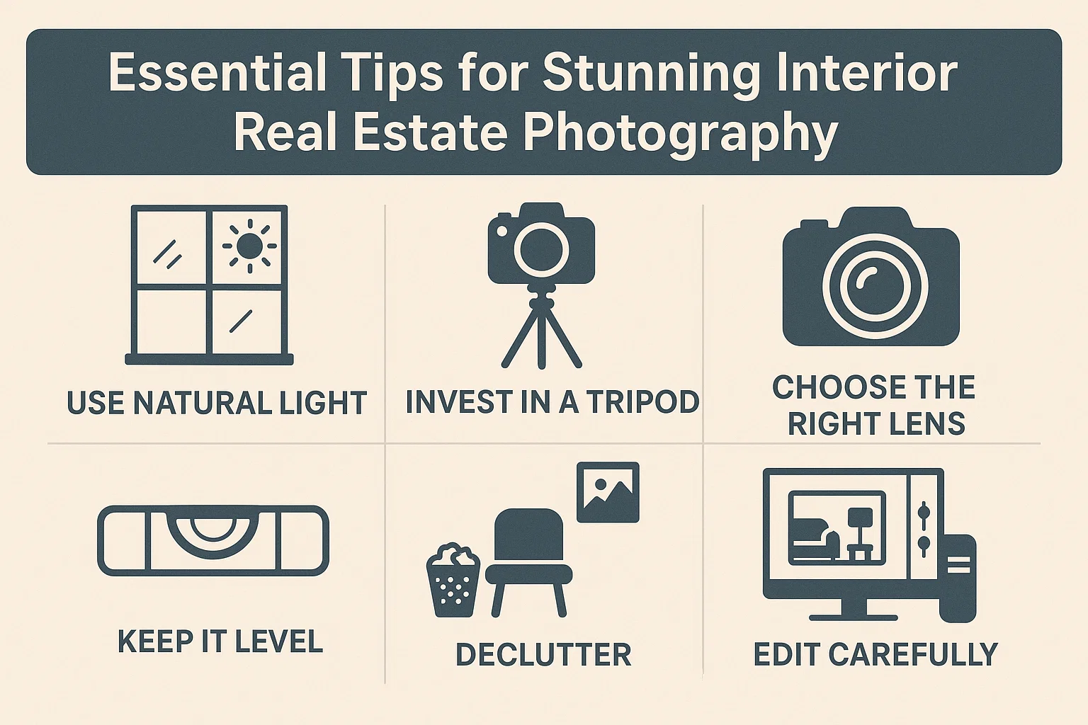 Interior Photography Tips infographic