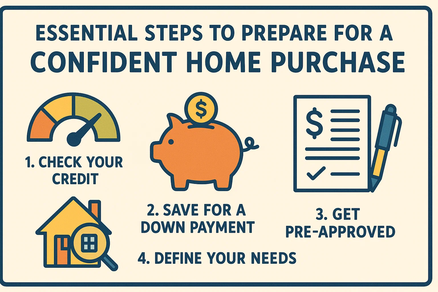 Confident Home Purchase Steps infographic