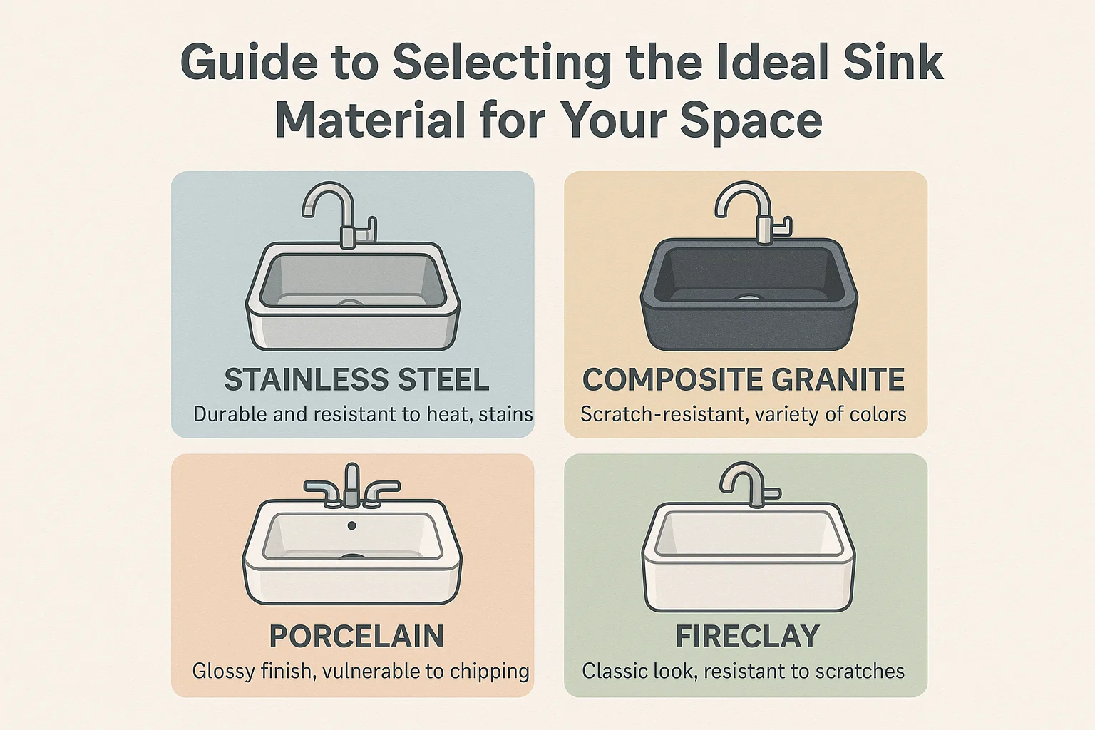 Sink Material Selection Guide infographic