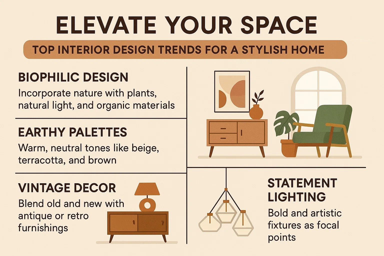 Trendy Interior Design infographic