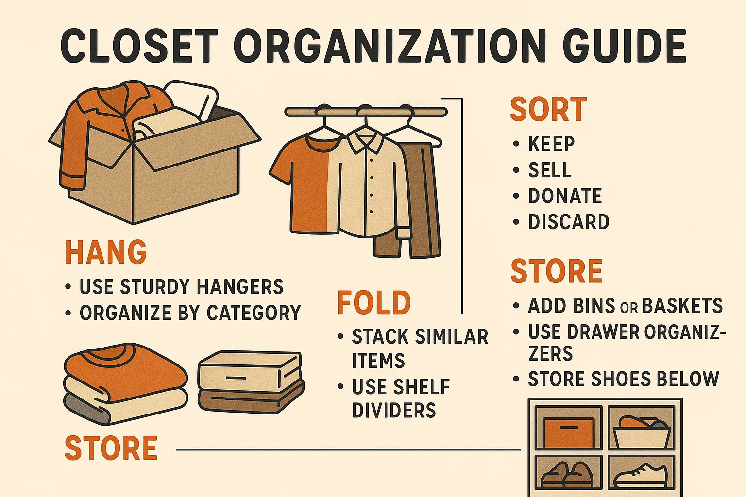 Closet Organization Tips infographic
