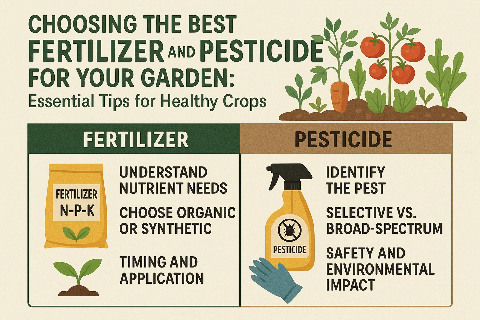 Garden Fertilizer and Pesticide Tips infographic