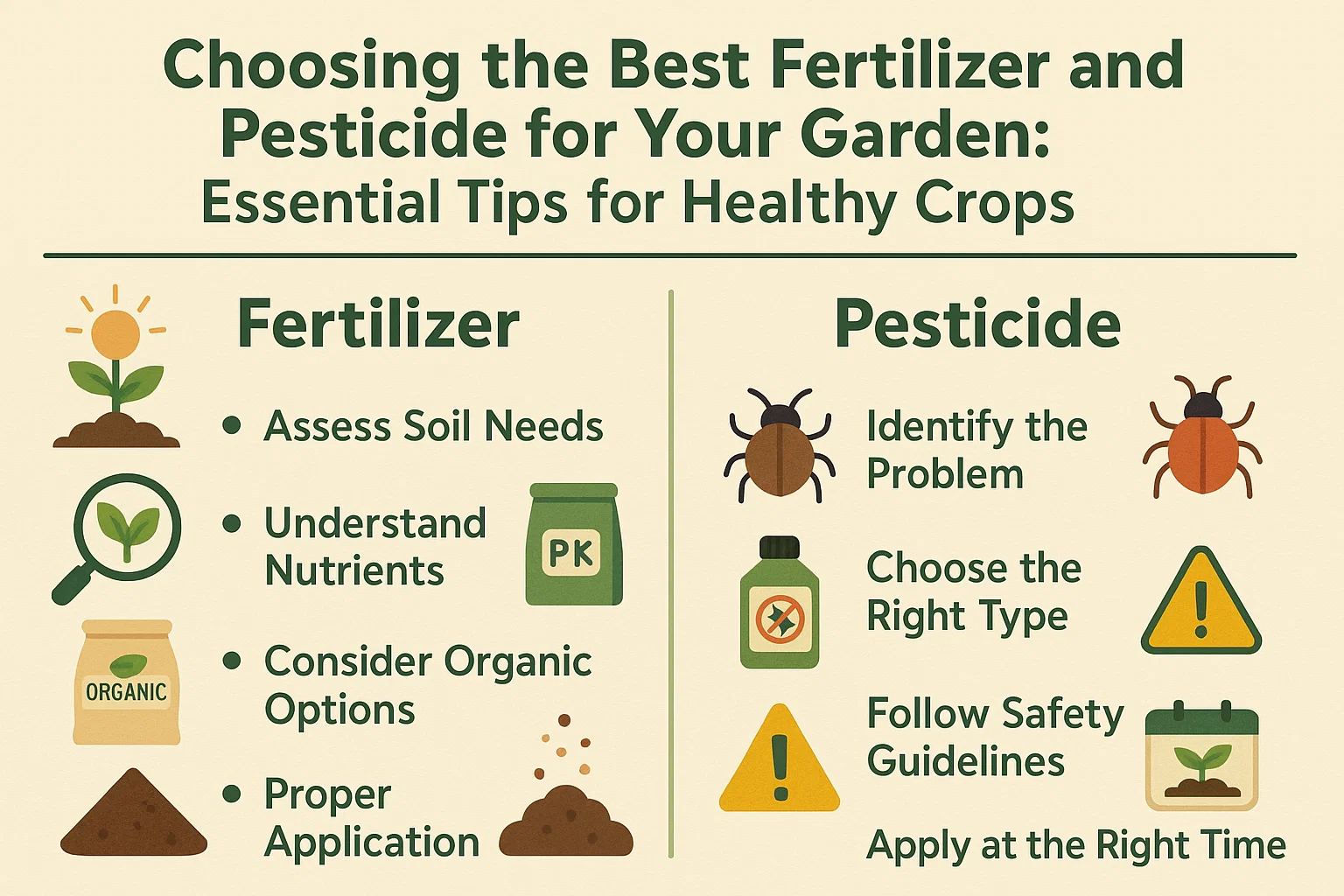 Garden Fertilizer and Pesticide Tips infographic