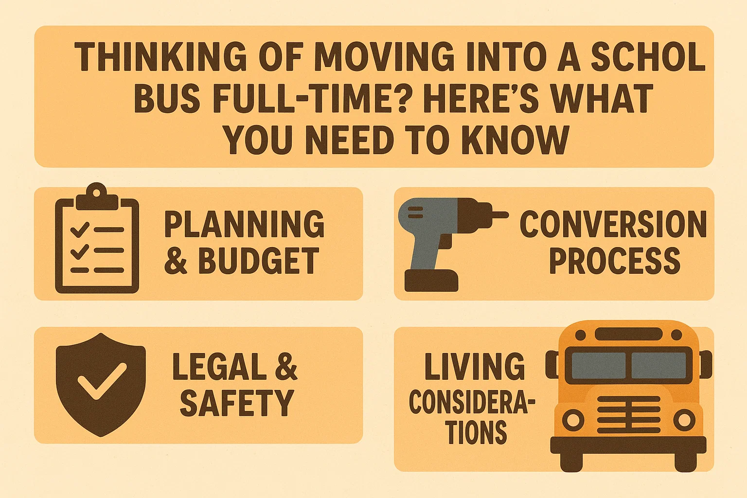 School Bus Living Guide infographic