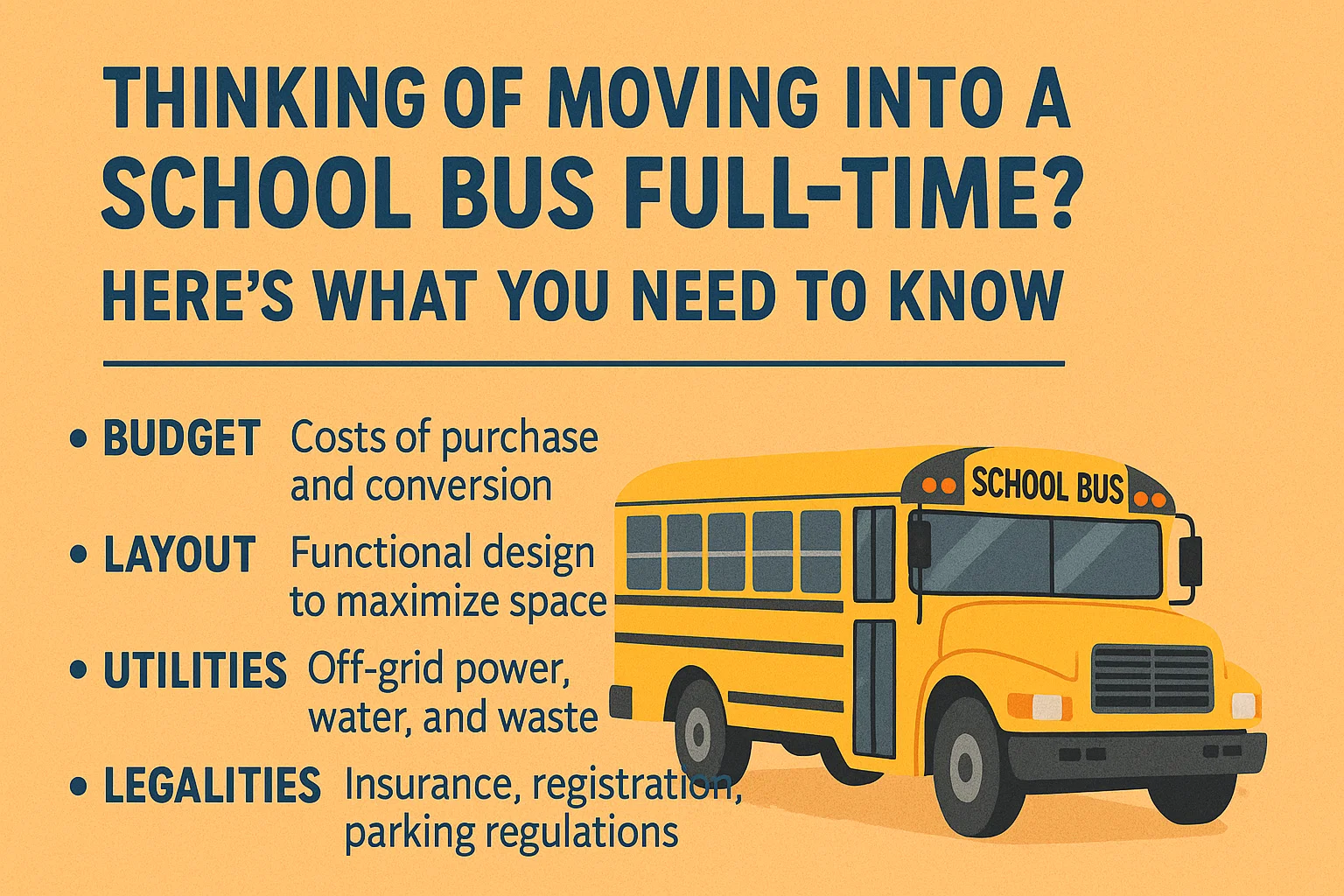 School Bus Living Guide infographic