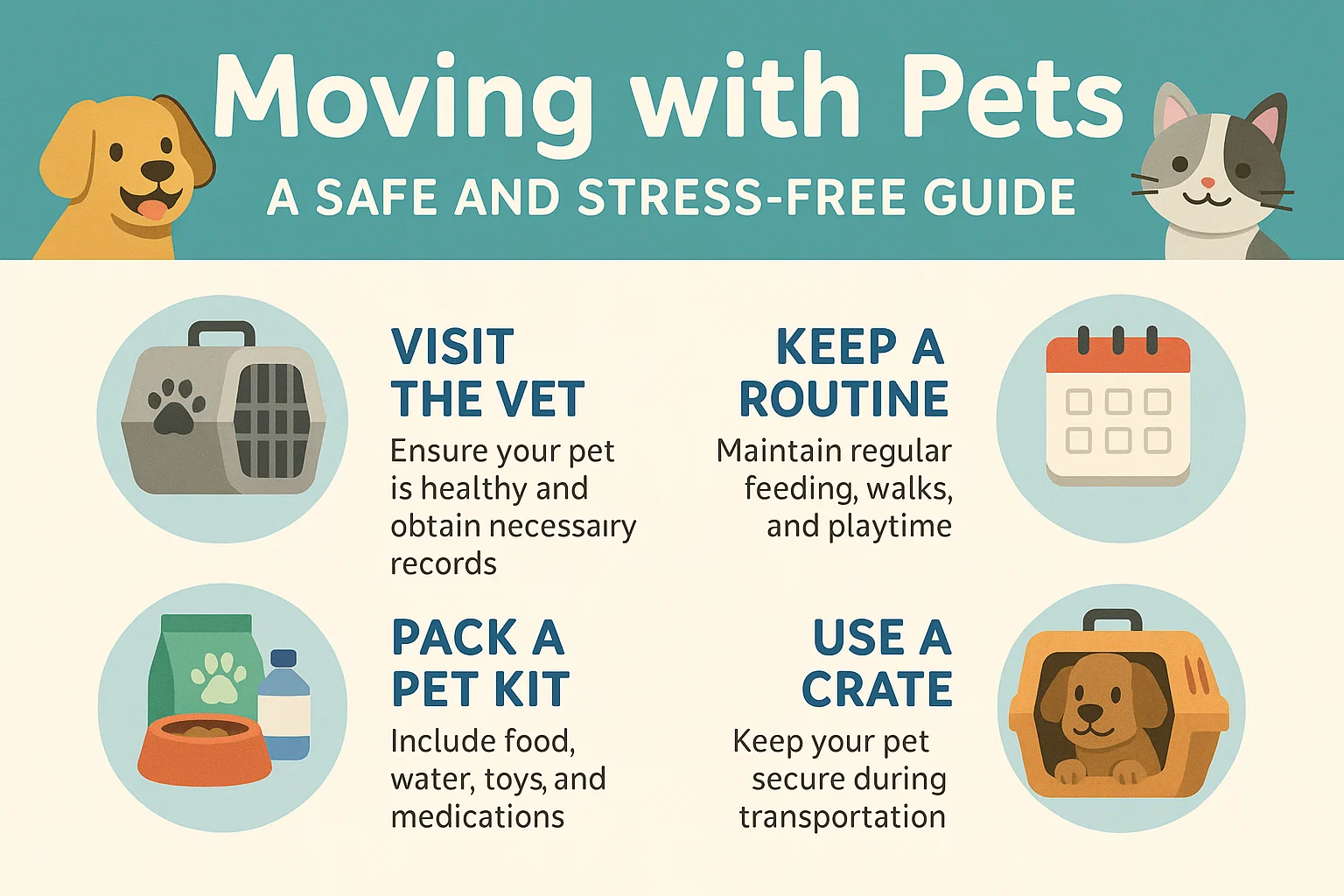 Pets Moving Guide infographic