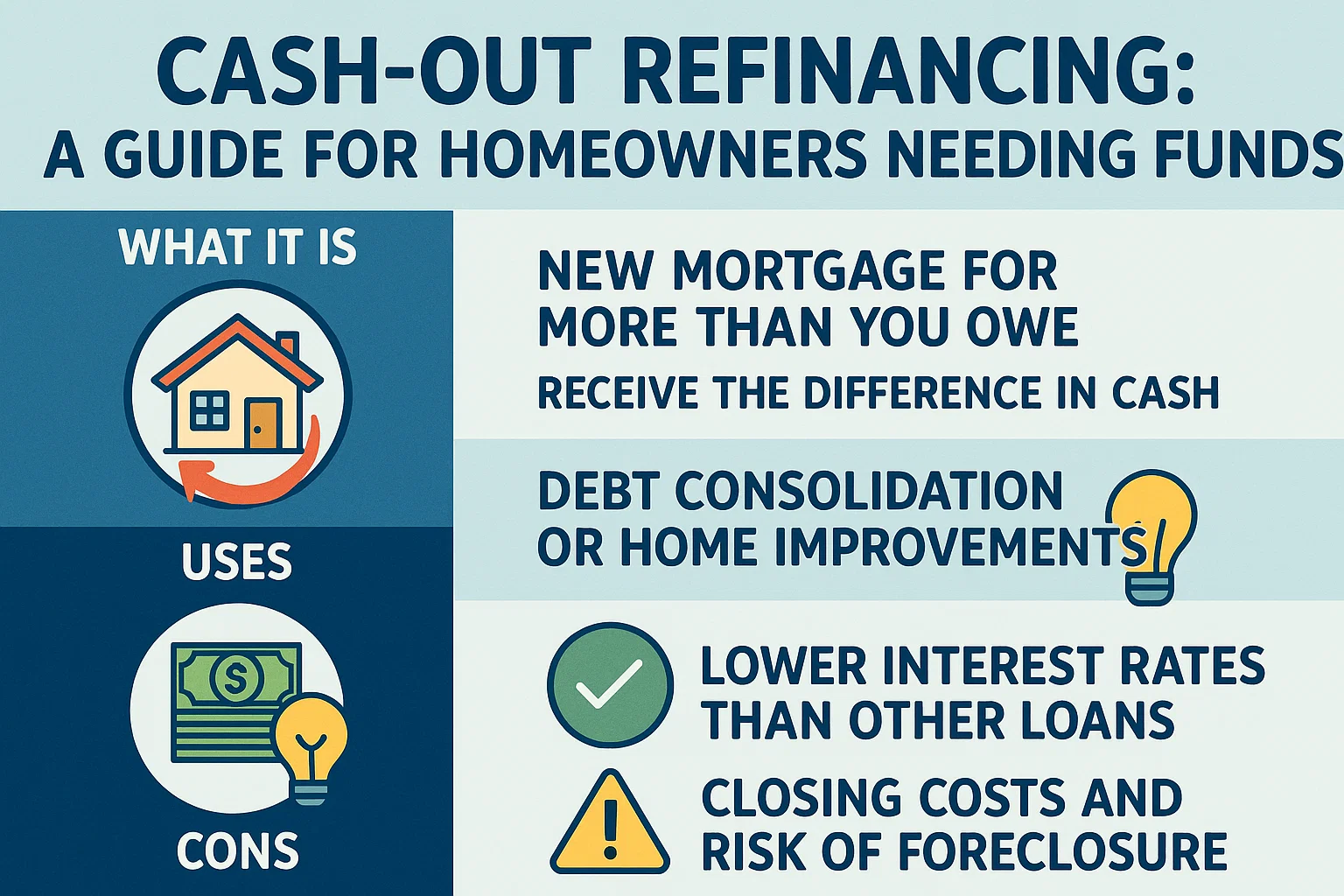 Cash-Out Refinancing Guide infographic