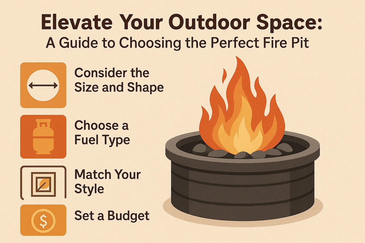 Choosing the Perfect Fire Pit infographic