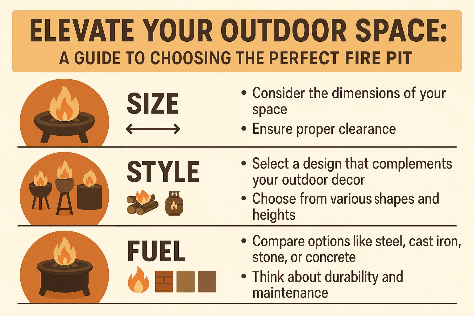 Choosing the Perfect Fire Pit infographic