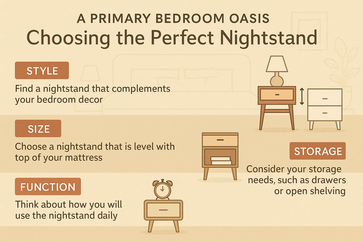Nightstand Selection Guide infographic