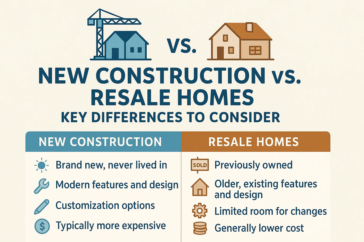 Construction vs. Resale Homes infographic