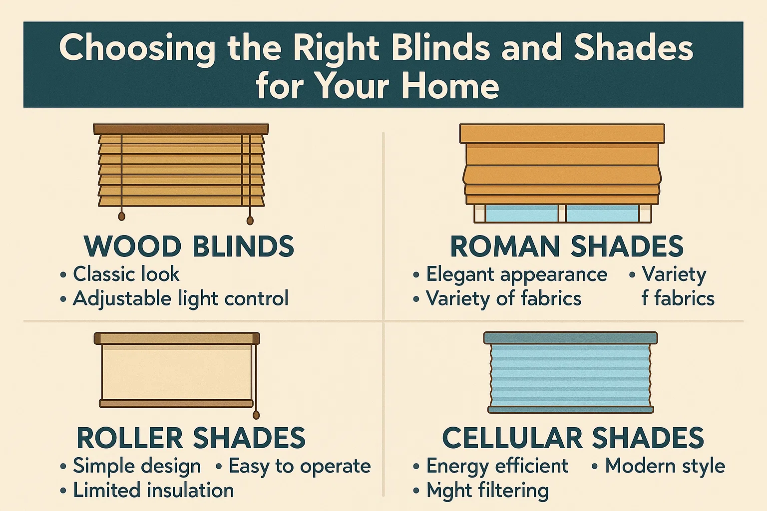 Blinds and Shades Guide infographic