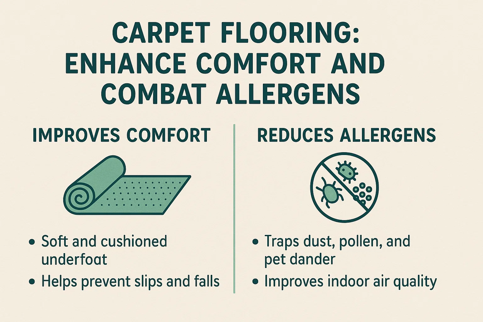 Comfortable Allergy-Resistant Flooring infographic