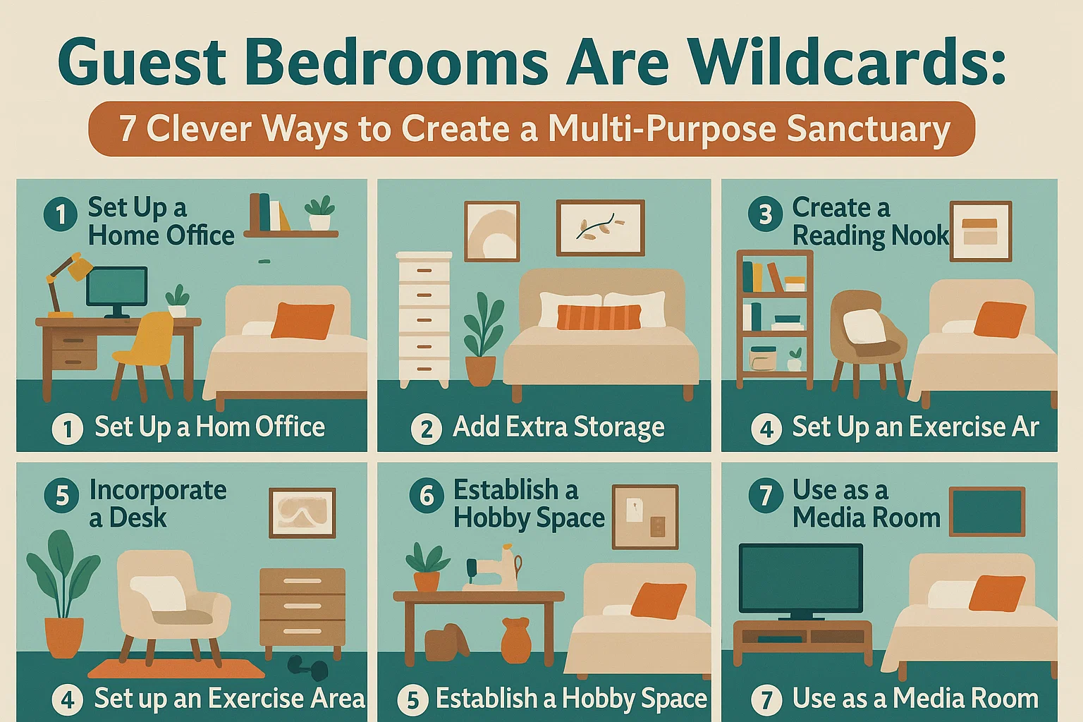Multi-Purpose Bedroom Ideas infographic