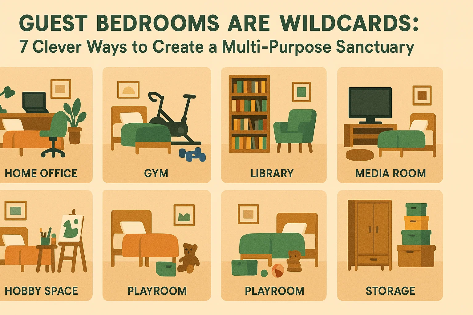 Multi-Purpose Bedroom Ideas infographic