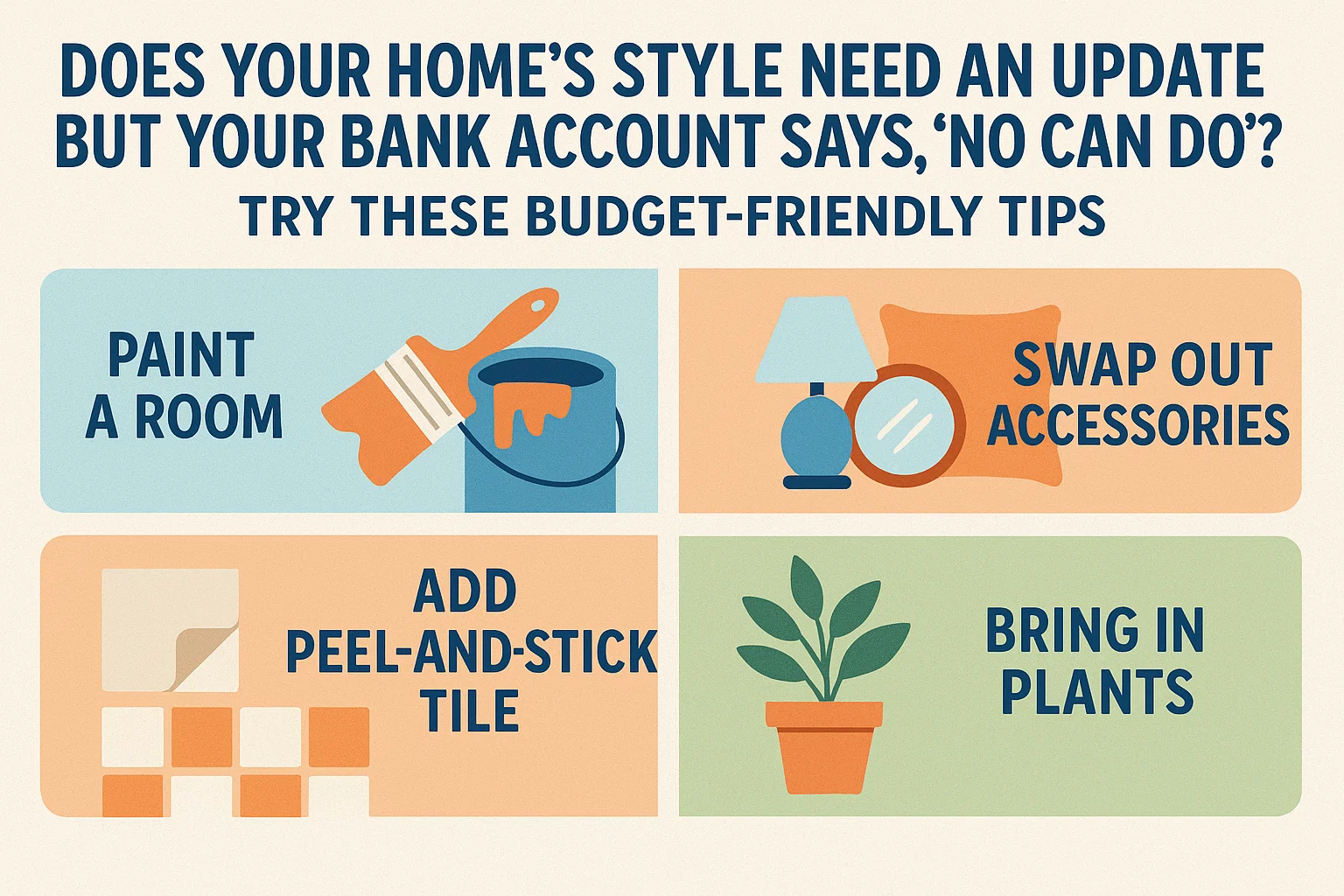 Budget Home Style Tips infographic